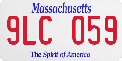 MA license plate 9LC059