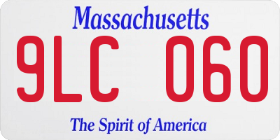 MA license plate 9LC060