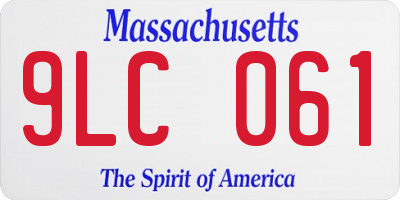 MA license plate 9LC061