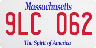 MA license plate 9LC062