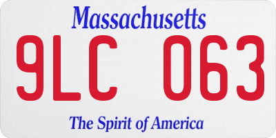 MA license plate 9LC063