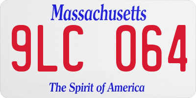 MA license plate 9LC064