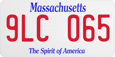 MA license plate 9LC065