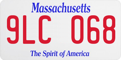 MA license plate 9LC068