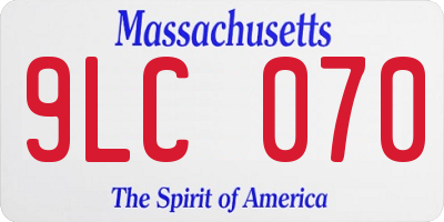 MA license plate 9LC070