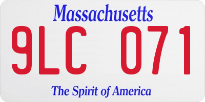 MA license plate 9LC071