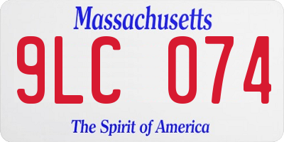 MA license plate 9LC074