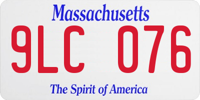 MA license plate 9LC076
