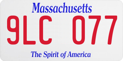 MA license plate 9LC077