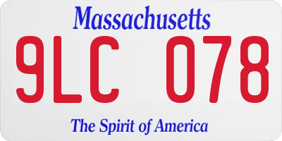 MA license plate 9LC078