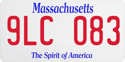 MA license plate 9LC083