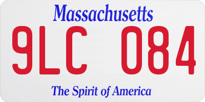 MA license plate 9LC084