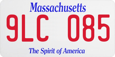 MA license plate 9LC085