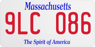 MA license plate 9LC086