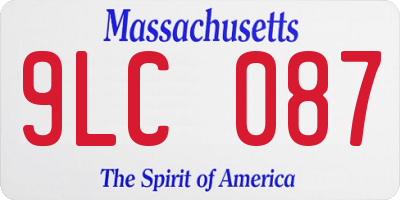 MA license plate 9LC087