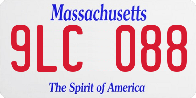 MA license plate 9LC088