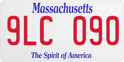 MA license plate 9LC090