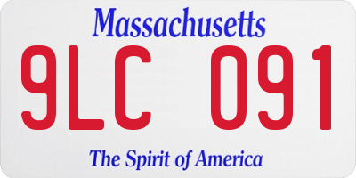 MA license plate 9LC091