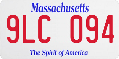 MA license plate 9LC094
