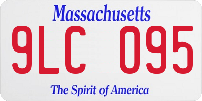 MA license plate 9LC095