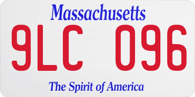 MA license plate 9LC096