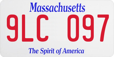 MA license plate 9LC097