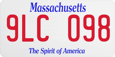 MA license plate 9LC098