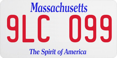 MA license plate 9LC099
