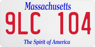 MA license plate 9LC104