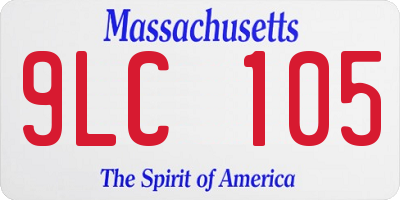 MA license plate 9LC105
