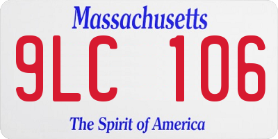 MA license plate 9LC106