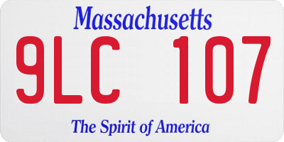 MA license plate 9LC107