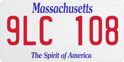 MA license plate 9LC108