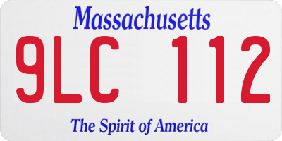 MA license plate 9LC112