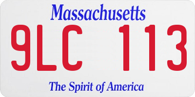 MA license plate 9LC113