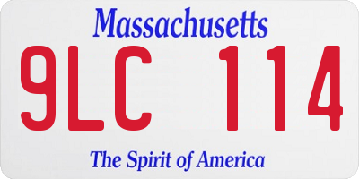 MA license plate 9LC114