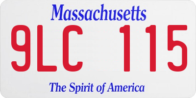 MA license plate 9LC115