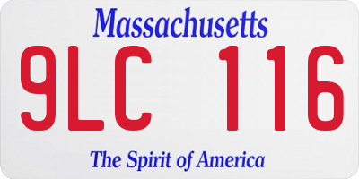 MA license plate 9LC116