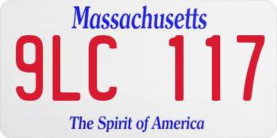 MA license plate 9LC117