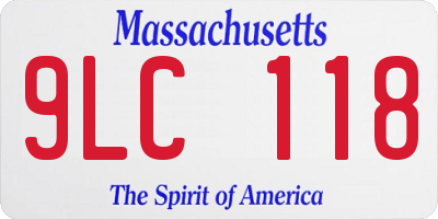 MA license plate 9LC118