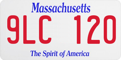 MA license plate 9LC120
