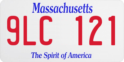 MA license plate 9LC121