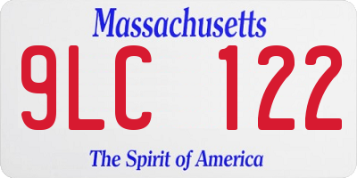 MA license plate 9LC122