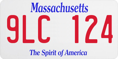 MA license plate 9LC124