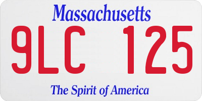 MA license plate 9LC125