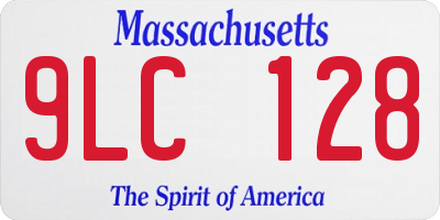 MA license plate 9LC128