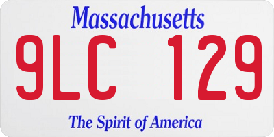 MA license plate 9LC129