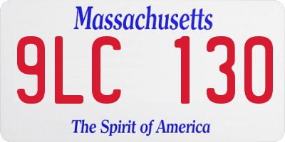MA license plate 9LC130