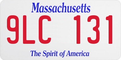 MA license plate 9LC131