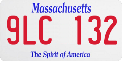 MA license plate 9LC132